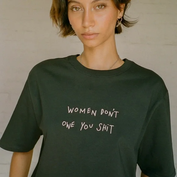 “Women Don’t Owe You Sh*t” Black Graphic Tee by CHNGE - Picture 2 of 8